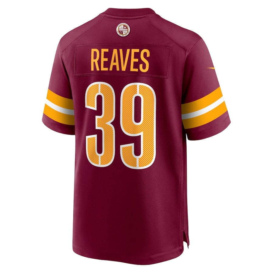Jeremy Reaves 39 Washington Commanders Men Game Jersey - Burgundy