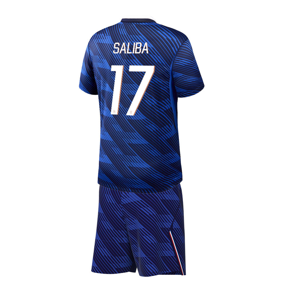 William Saliba 17 France 2026 YOUTH Home Jersey & Shorts Set - Blue