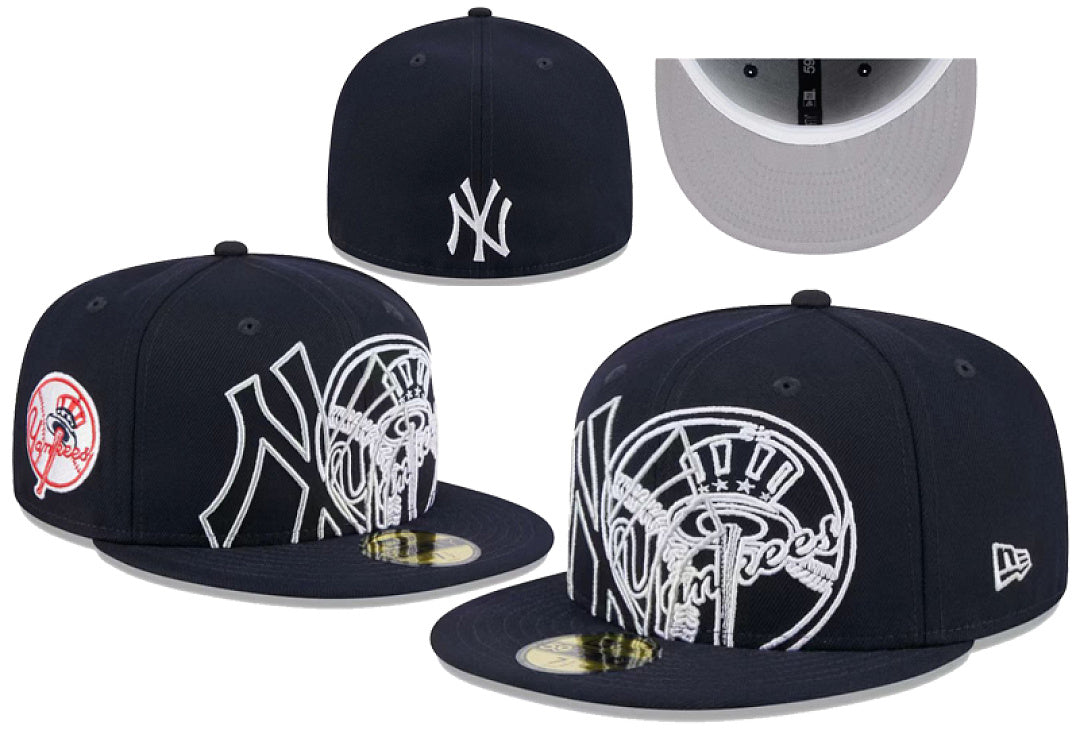 Men's New York Yankees New Era Navy Game Day Overlap 59FIFTY Fitted Hat