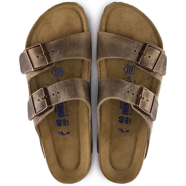 552813 Birki Arizona Oiled Leather Tobacco Soft Footbed Narrow