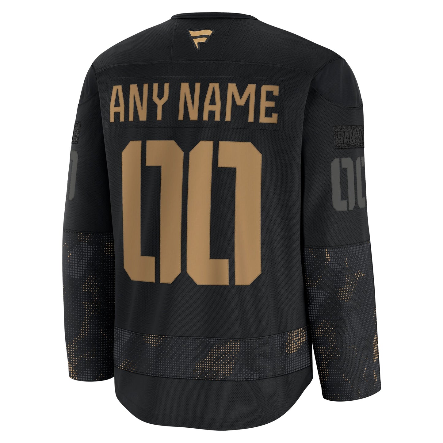 San Jose Sharks Fanatics 2024 Military Appreciation Custom Practice Jersey - Black