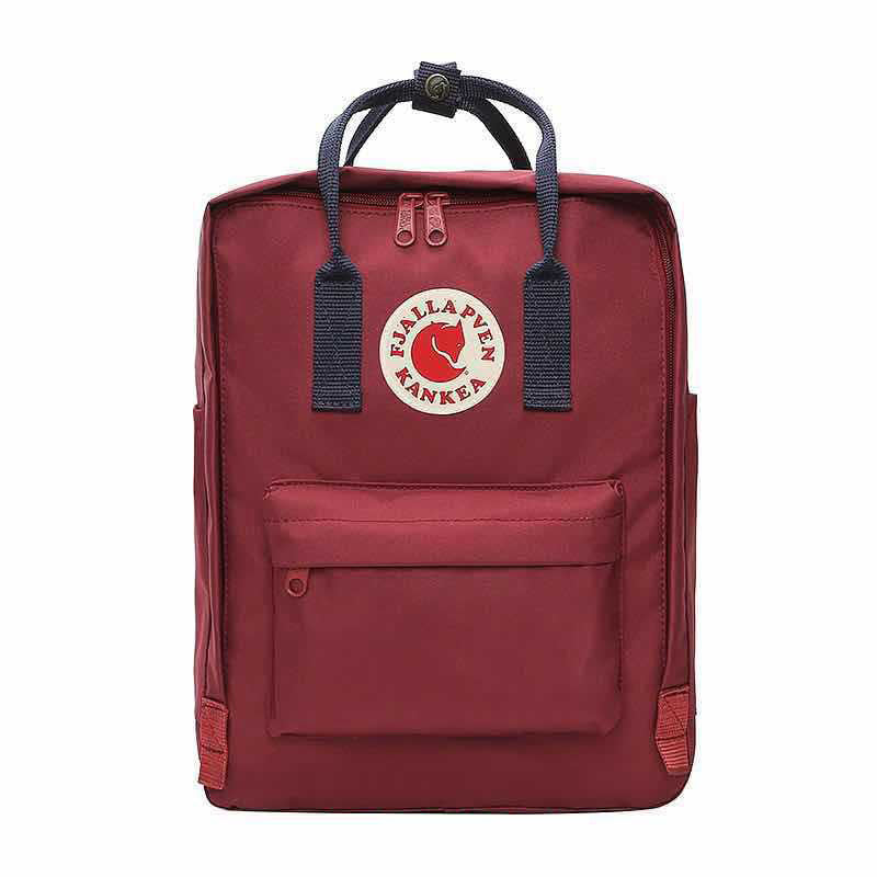 Fjallraven Kanken Mini Burgundy with Navy Blue Stripe