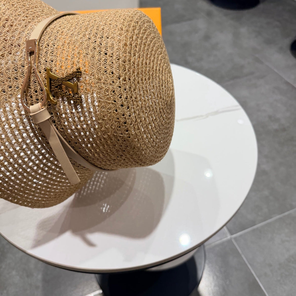 LV Hat Camel Beige in Straw 205588