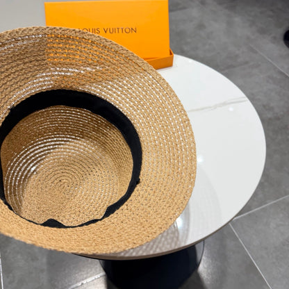 LV Hat Camel Brown in Straw 205587