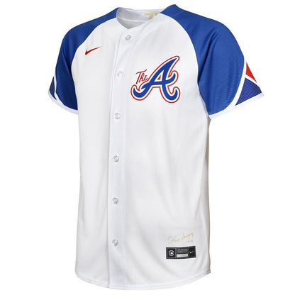 Ronald Acuña Jr. 13 Atlanta Braves 2023 City Connect Youth Jersey - White