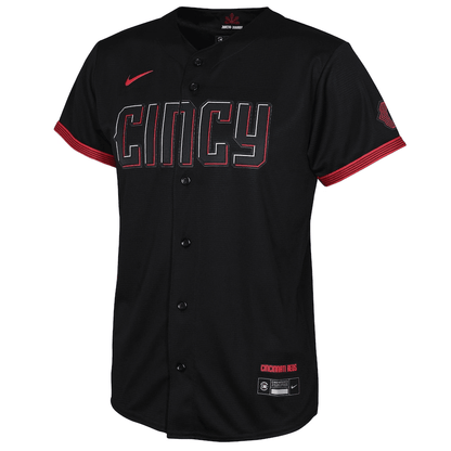 Barry Larkin 11 Cincinnati Reds Youth 2023 City Connect Jersey - Black
