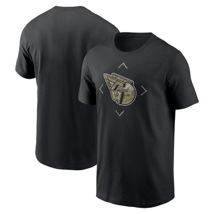 Cleveland Guardians Camo Logo T-Shirt - Black