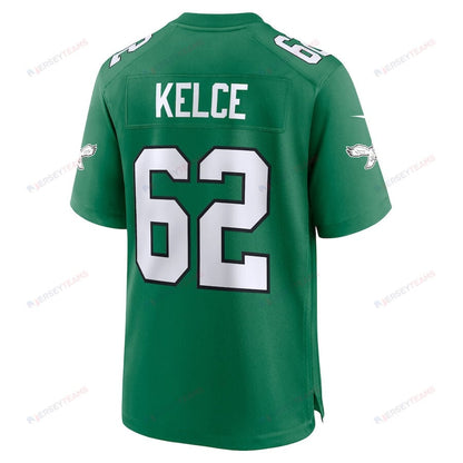 Jason Kelce 62 Philadelphia Eagles Alternate Game Men Jersey - Kelly Green