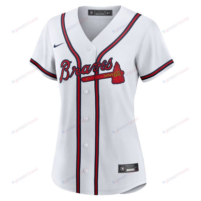 Ronald Acuña Jr. 13 Atlanta Braves Signed MVP 2023 Home Player Women Jersey - White Red