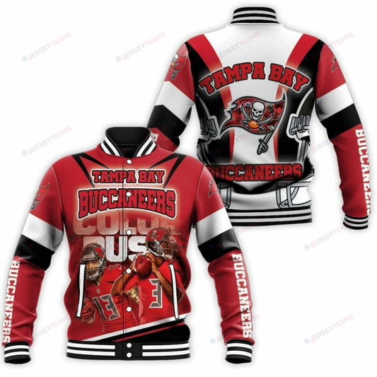 Tampa Bay Buccaneers Red White - AOP Varsity Jacket - All-Over-Printed Jacket