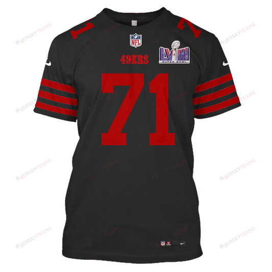 Trent Williams 71 San Francisco 49ers Super Bowl LVIII All Over Print T-shirt - Black