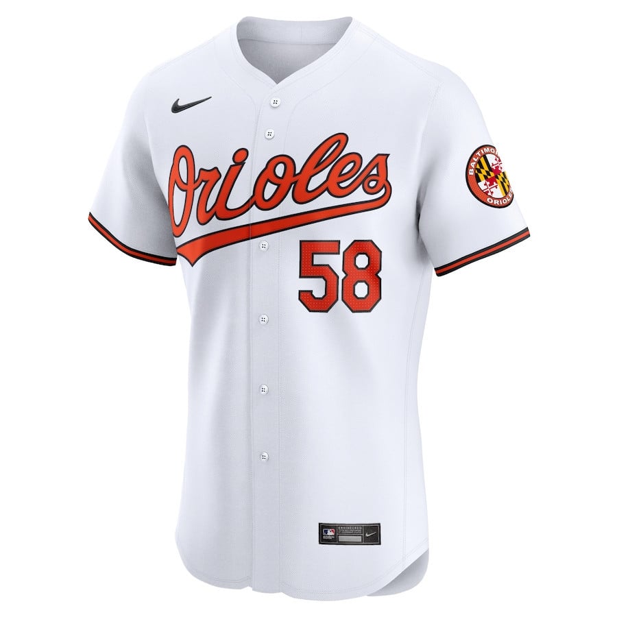 Cionel Perez 58 Baltimore Orioles Home Elite Player Men Jersey - White