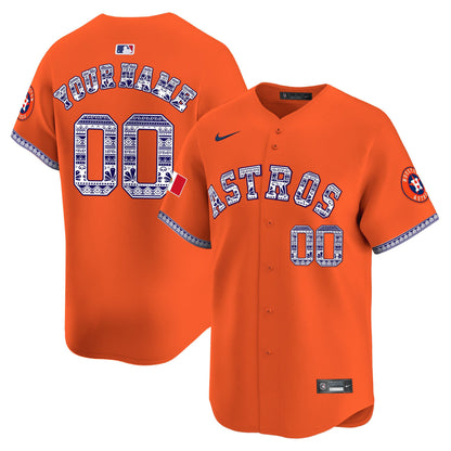Houston Astros Mexico Custom Men Jersey - Orange