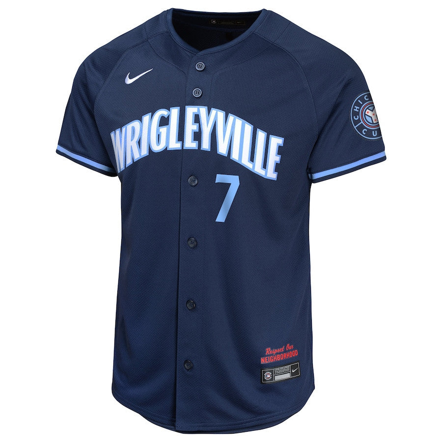 Dansby Swanson 7 Chicago Cubs City Connect Limited YOUTH Jersey - Navy