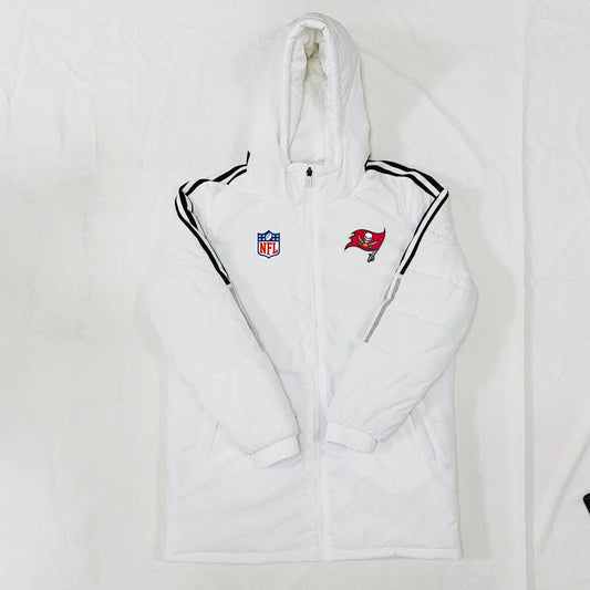 Tampa Bay Buccaneers Black Stripes Coat Down Jacket - White