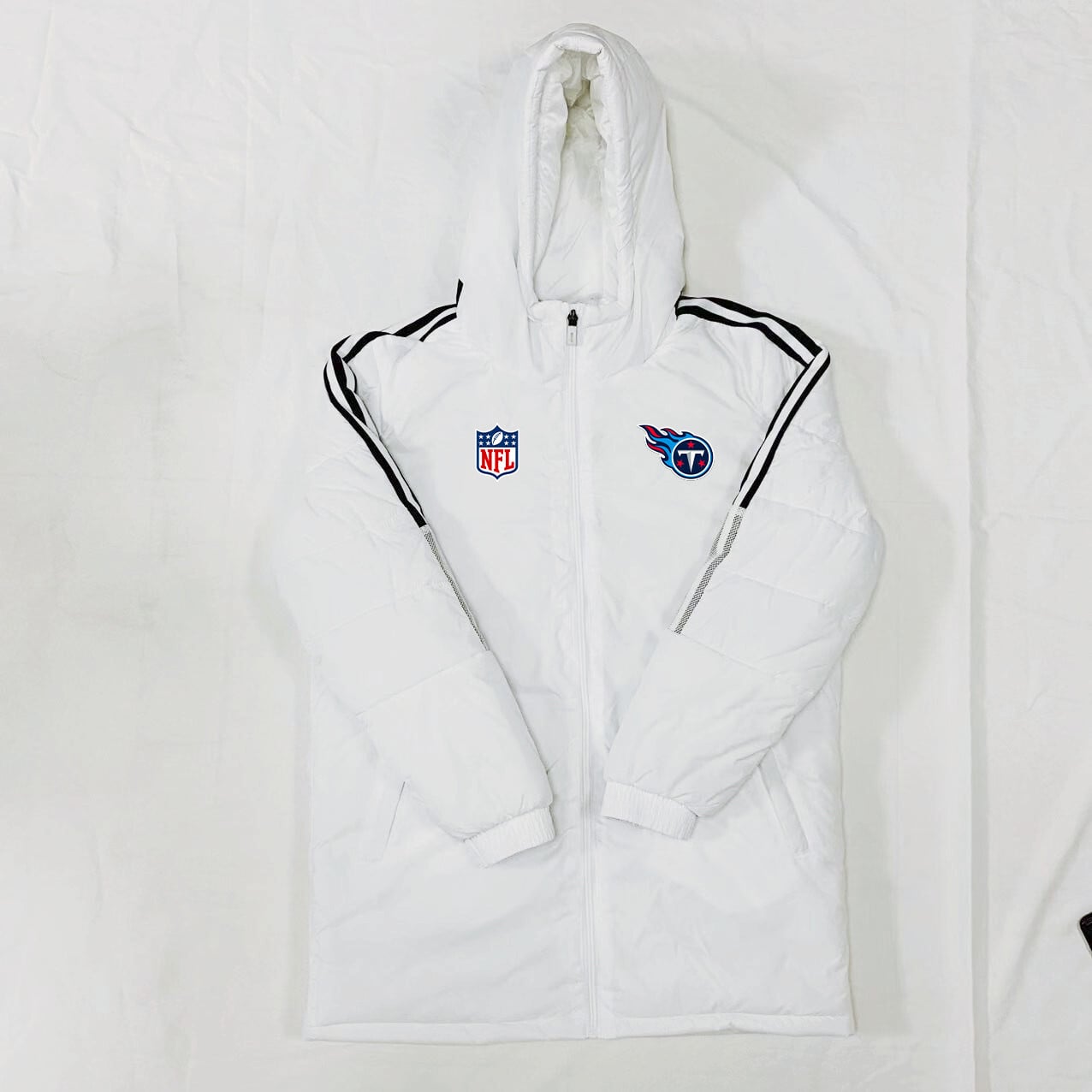 Tennessee Titans Black Stripes Coat Down Jacket - White
