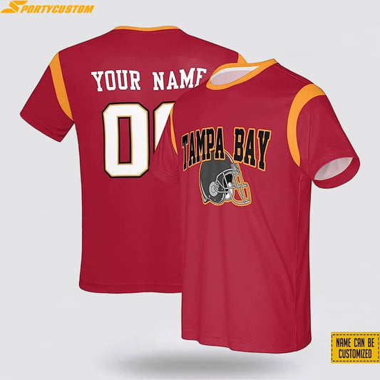 Tampa Bay Buccaneers Custom Name & Number All Over Printed T-Shirt - Red