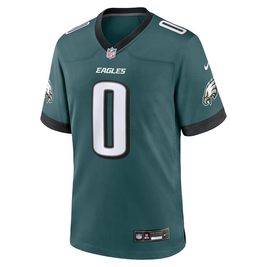 Josh Uche 0 Philadelphia Eagles Team Game Men Jersey - Midnight Green