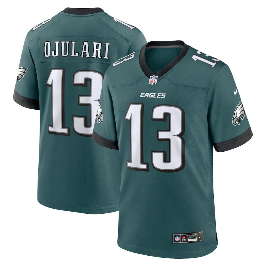 Azeez Ojulari 13 Philadelphia Eagles Team Game Men Jersey - Midnight Green