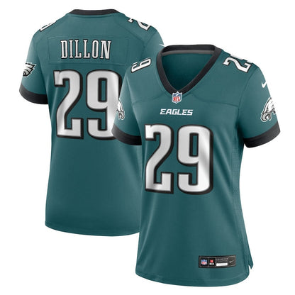 AJ Dillon 29 Philadelphia Eagles Women's Team Game Jersey - Midnight Green