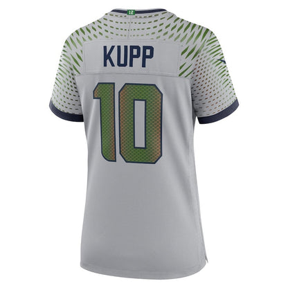 Cooper Kupp 10 Seattle Seahawks Women's 2025 Rivalries Collection Game Jersey - Wolf Gray