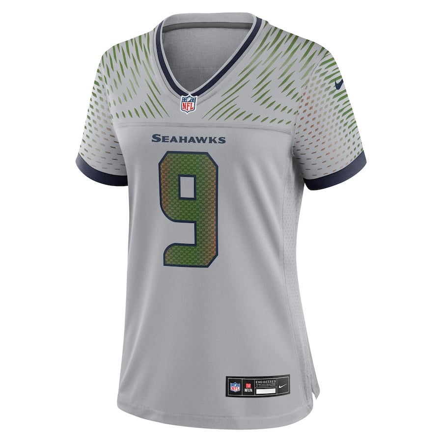 Kenneth Walker III 9 Seattle Seahawks Women's 2025 Rivalries Collection Game Jersey - Wolf Gray