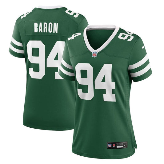 Tyler Baron 94 New York Jets Women's Team Game Jersey - Legacy Green