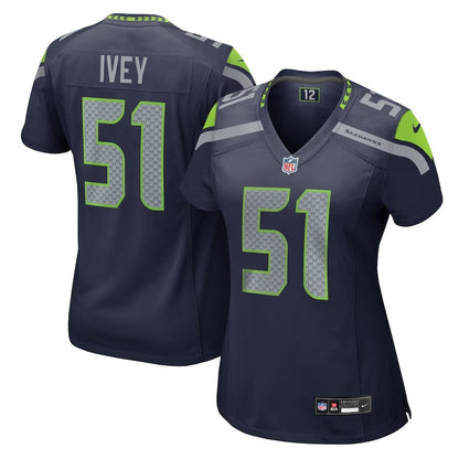 Jared Ivey 51 Seattle Seahawks Women's Team Game Jersey - College Navy