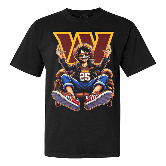 Washington Commanders Luffy T-shirt - Black