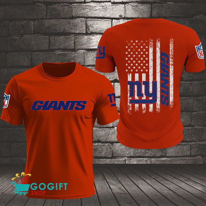 New York Giants US Flag Vintage Style All Over Printed T-shirt