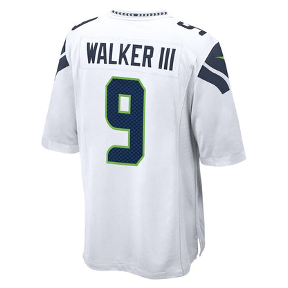 Seattle Seahawks Kenneth Walker III 9 50th Season Game Jersey - White