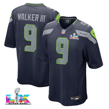 Kenneth Walker III 9 Seattle Seahawks 2026 Super Bowl LX Game Jersey - College Navy