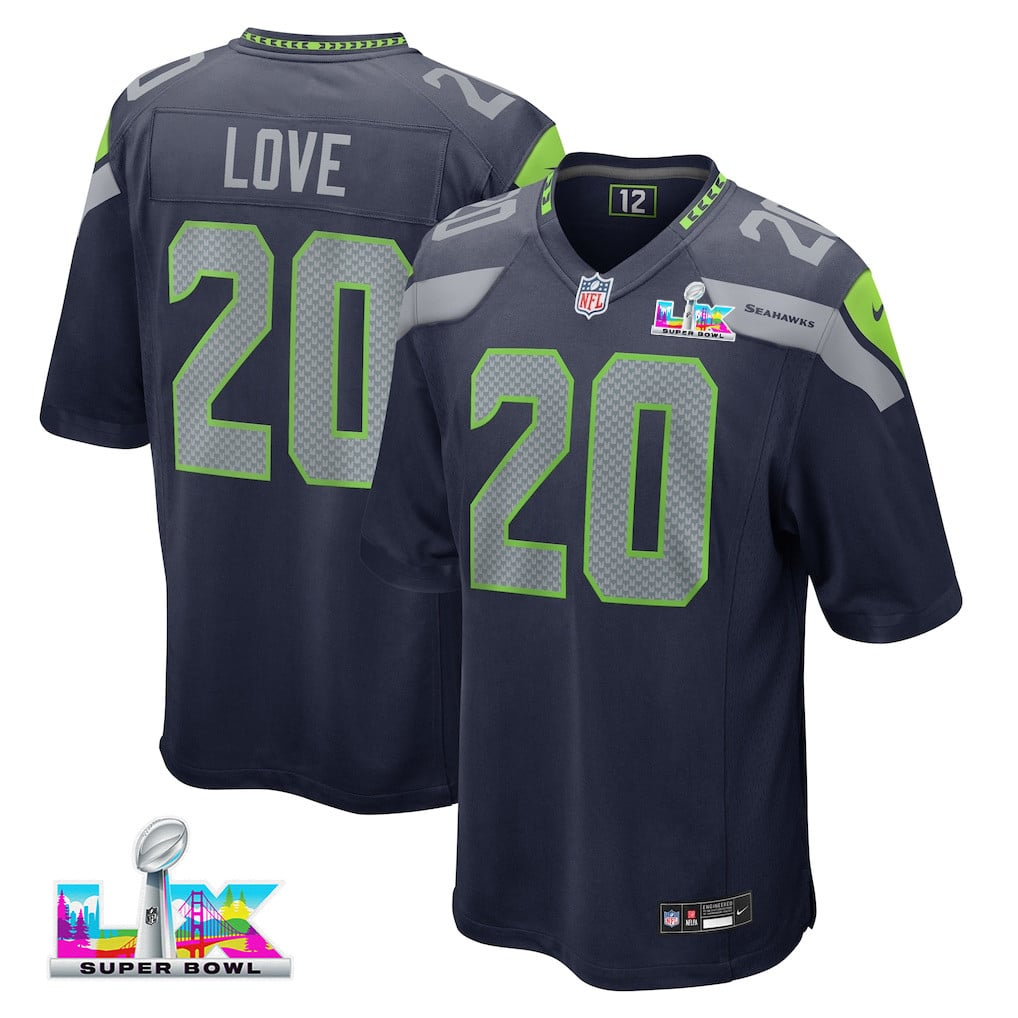 Julian Love 20 Seattle Seahawks 2026 Super Bowl LX Game Jersey - College Navy