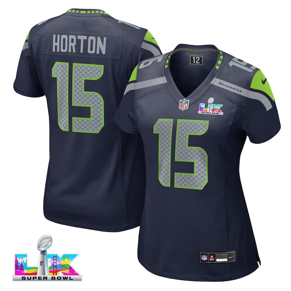 Tory Horton 15 Seattle Seahawks 2026 Super Bowl LX - Women Navy Game Jersey