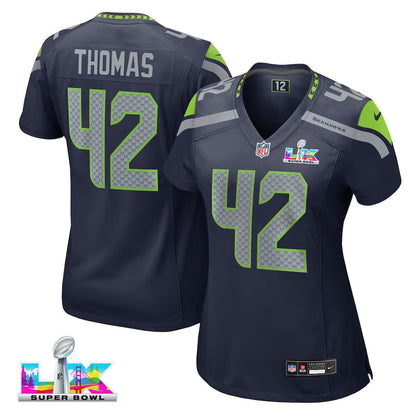 Drake Thomas 42 Seattle Seahawks 2026 Super Bowl LX - Women Navy Game Jersey