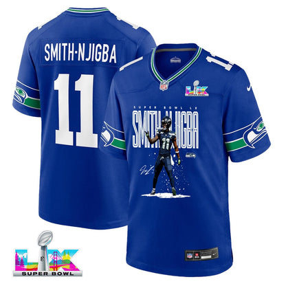 Jaxon Smith-Njigba 11 Seattle Seahawks Super Bowl LX Fan-Favorite Playmaker Jersey – Royal Blue