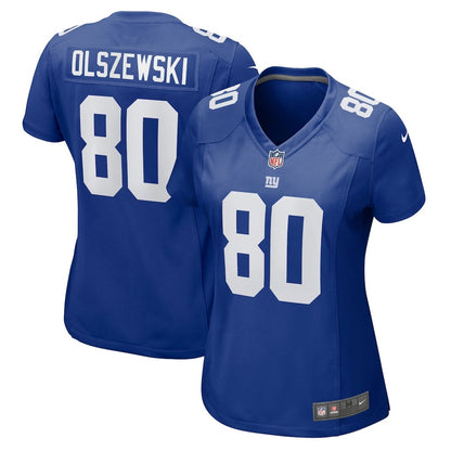 Gunner Olszewski 80 New York Giants Women's Team Game Jersey - Royal
