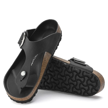 Birkenstock Women's Gizeh Big Buckle Oiled Leather in Black Sandals