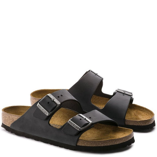 Birkenstock Arizona Oiled Leather in Black Sandals
