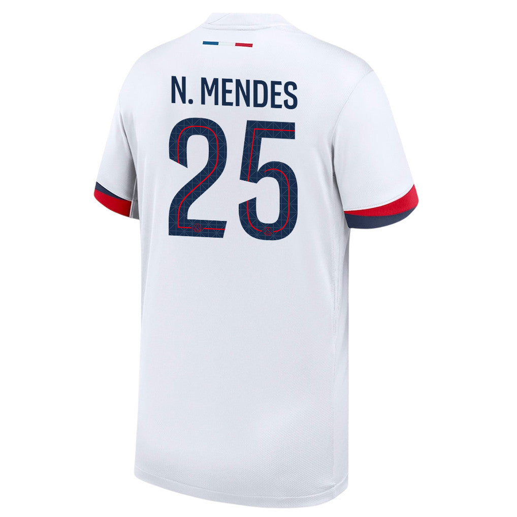 Nuno Mendes 25 Paris Saint-Germain 25/26 Away YOUTH Jersey - White