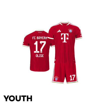 Michael Olise 17 Bayern Munich 2026/27 Youth Home Jersey & Shorts Set - Red