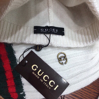 SET SCARF AND HAT IN WHITE WOOL AND CASHMERE 945028