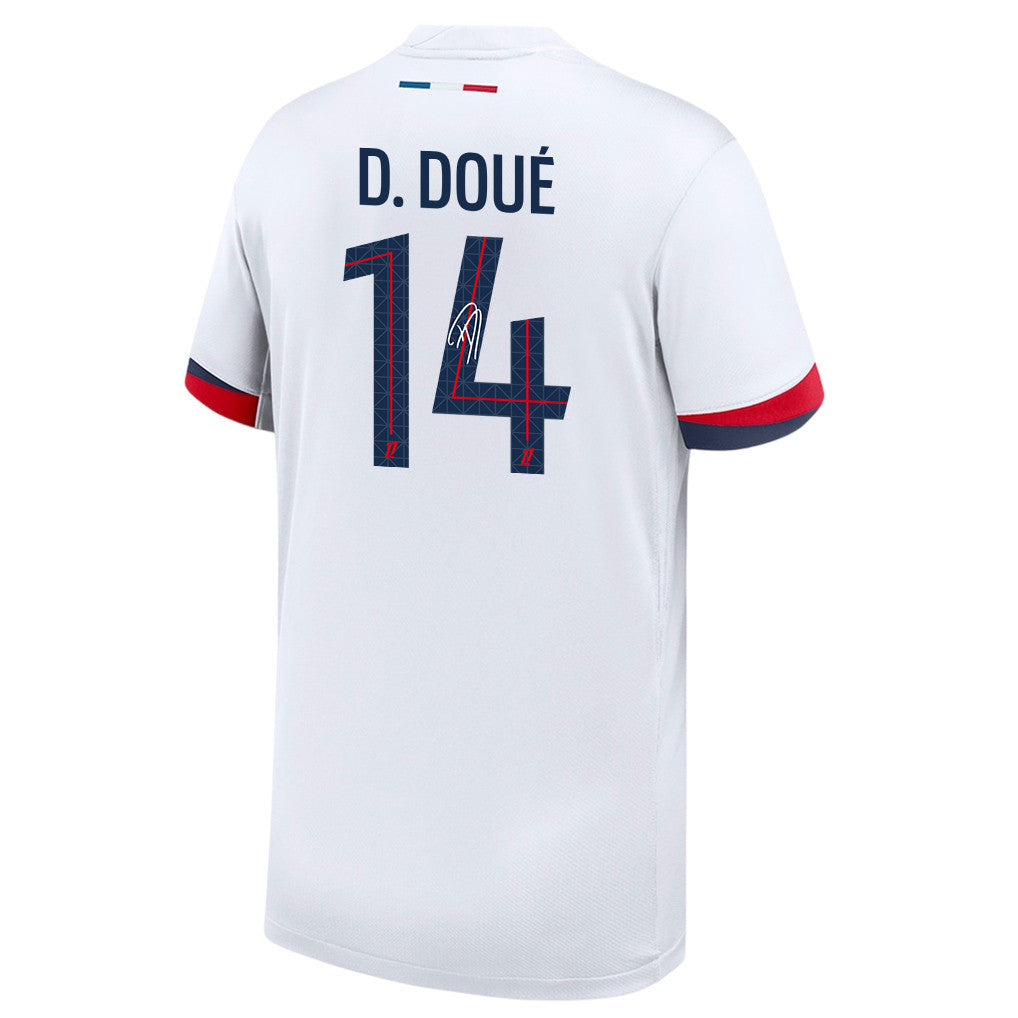 Désiré Doué 14 Signature Paris Saint-Germain 25/26 Away YOUTH Jersey - White