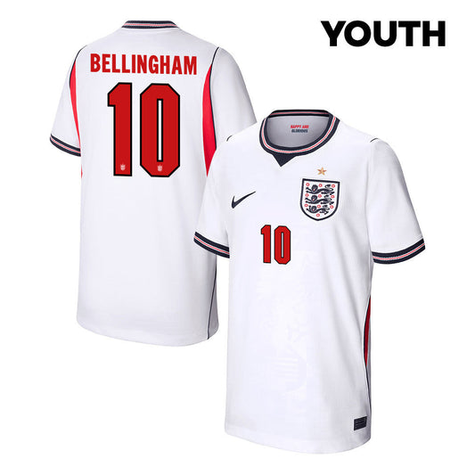 Jude Bellingham 10 Youth England National Team 2026 Home Jersey - White
