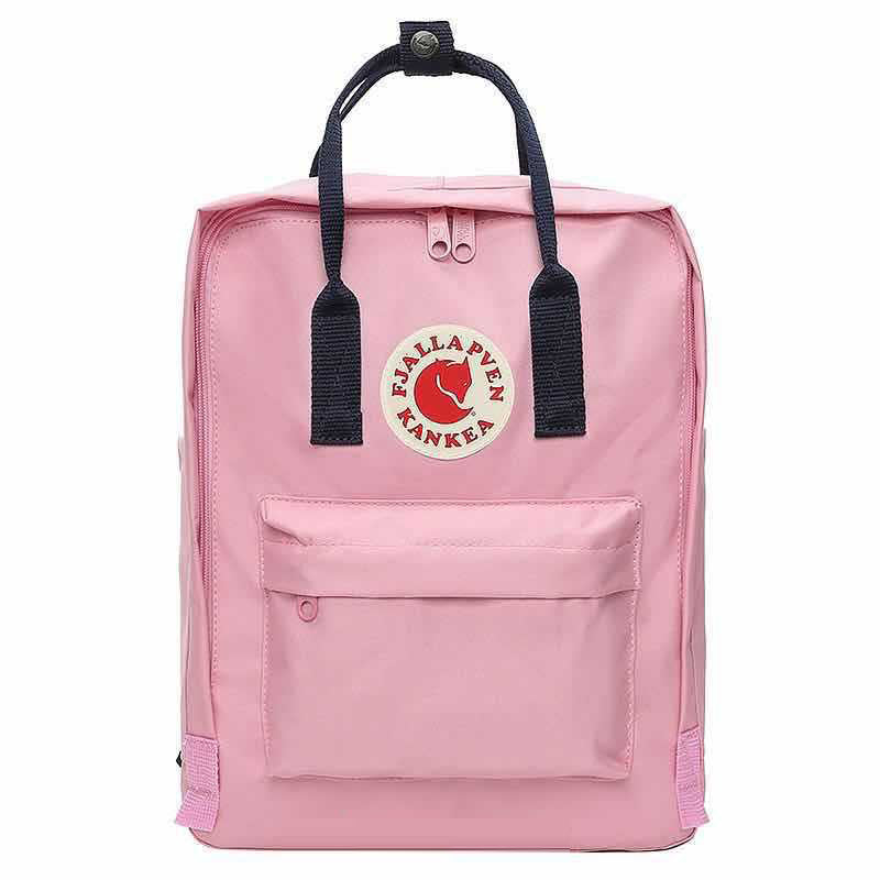 Fjallraven Kanken Mini Bright Pink with Navy Blue Stripe