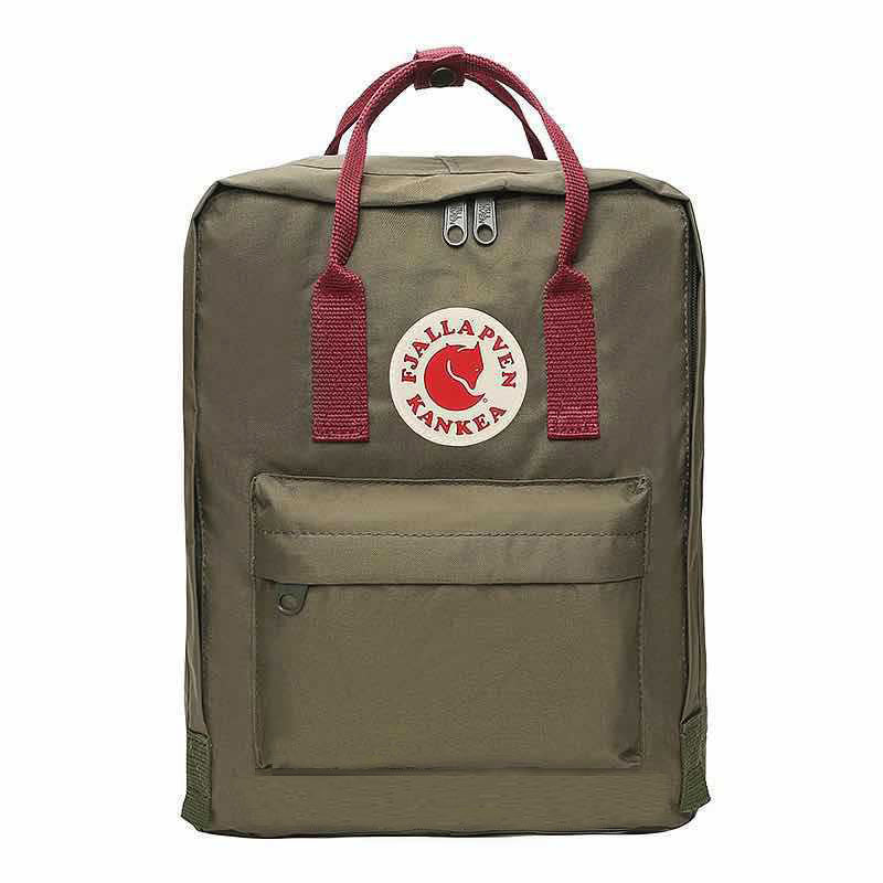 Fjallraven Kanken Laptop 17 Army Green with Burgundy Stripe
