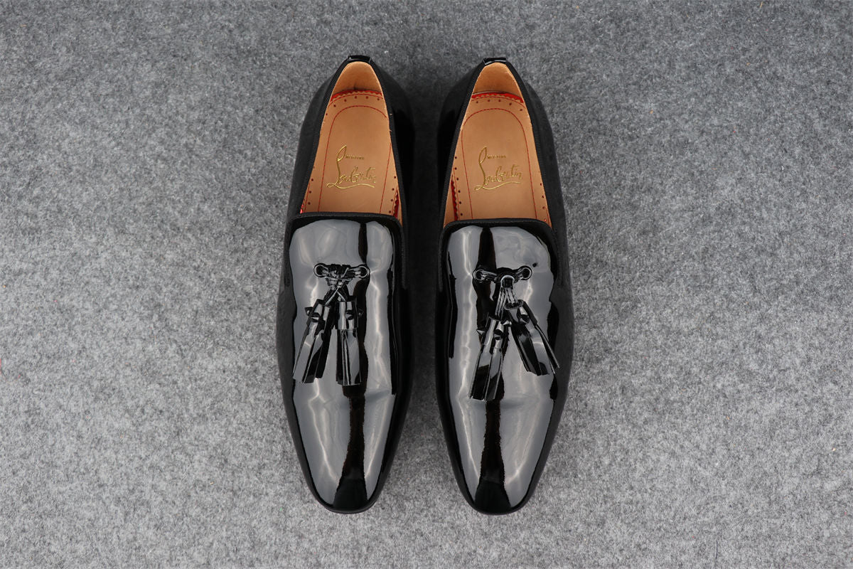 CL Dandelion Tassel Loafers 'Black Patent Leather'