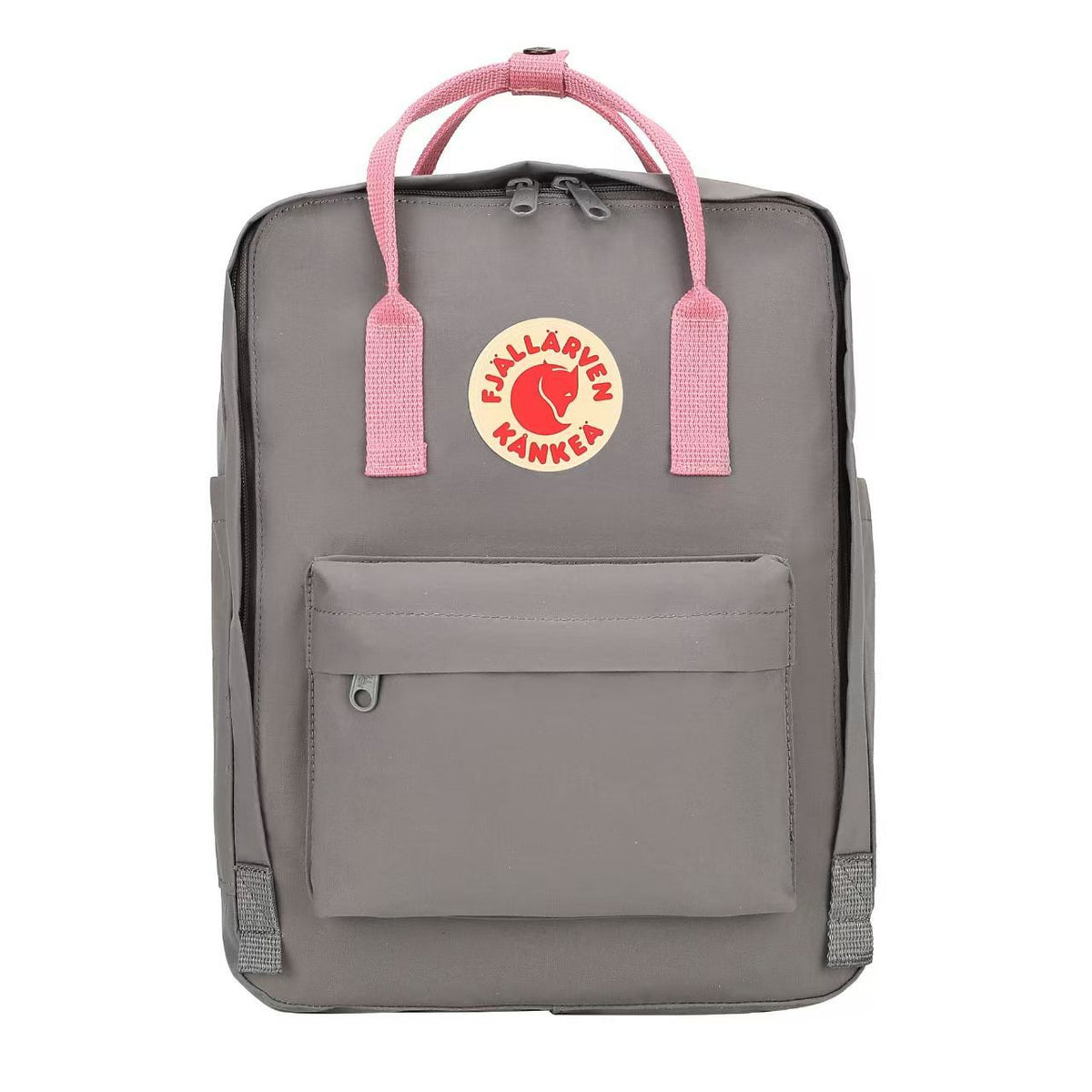 Fjallraven Kanken Mini Fog Gray with Pink Stripe