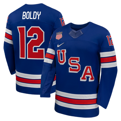 Matthew Boldy US Hockey Nike 2026 Home Replica Jersey - Royal