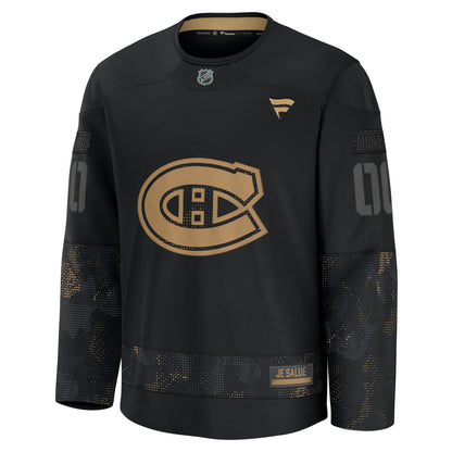 Montreal Canadiens Fanatics 2024 Military Appreciation Custom Practice Jersey - Black